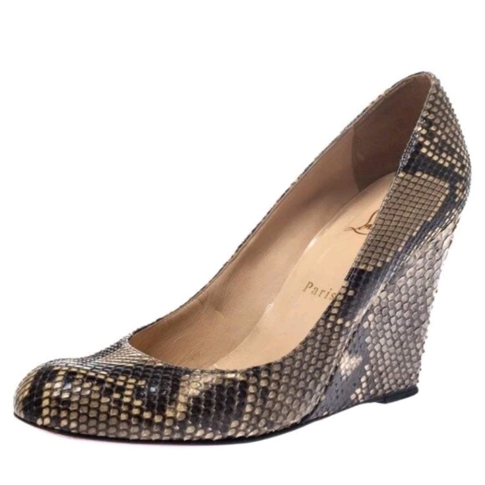 Christian Louboutin Ron Ron Python Wedge Authentic